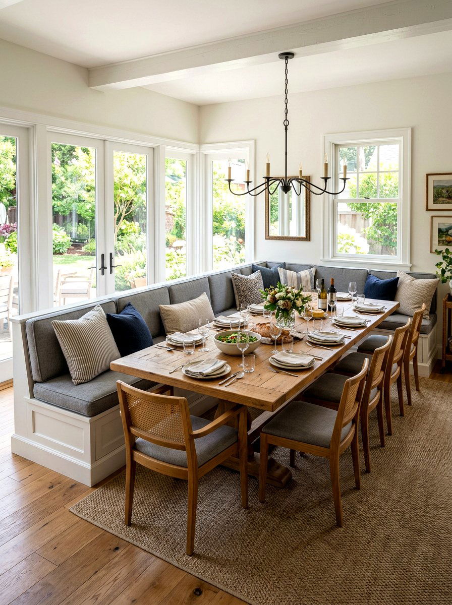 Family Style Banquette Area - 30 Nancy Meyers breakfast nook ideas