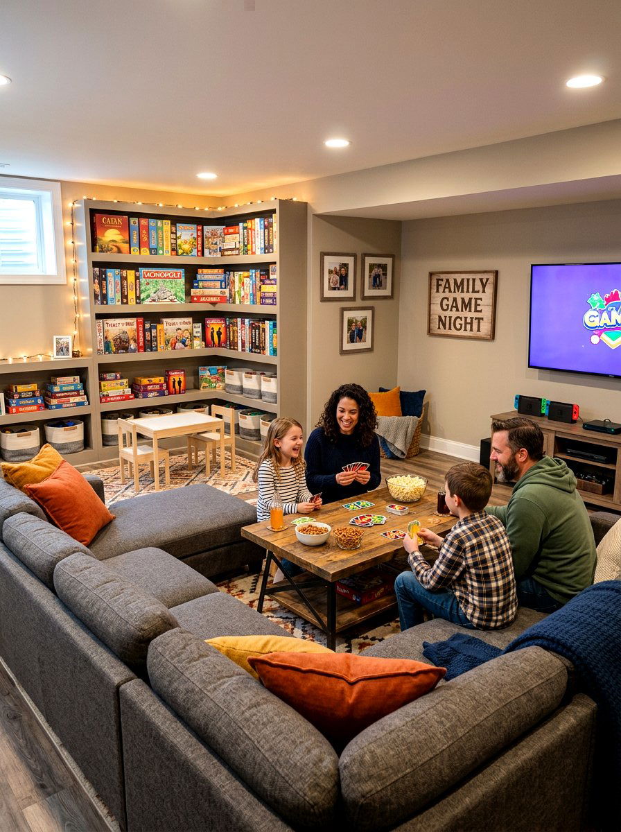 Family basement game area - 30 basement game room ideas
