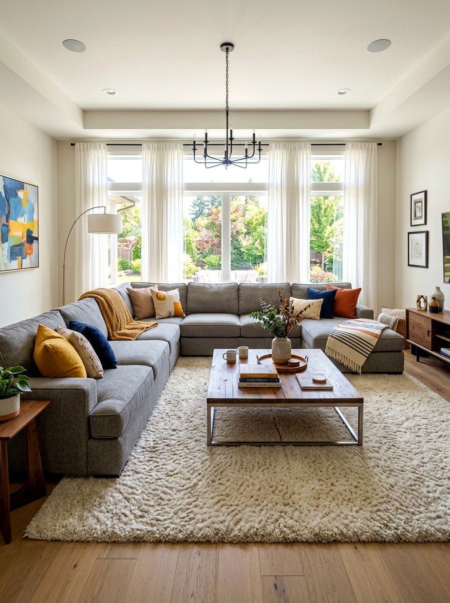 Family size sectional living room - 30 family friendly living room ideas