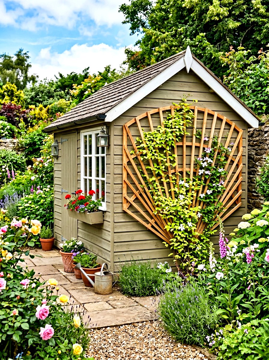 Fan Shaped Wood - 30 vegetable garden trellis ideas