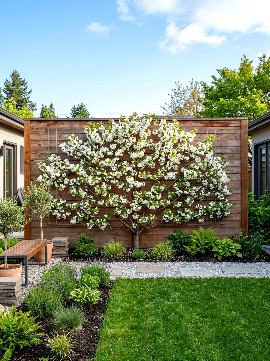 Fan espalier - 30 espalier wall garden ideas