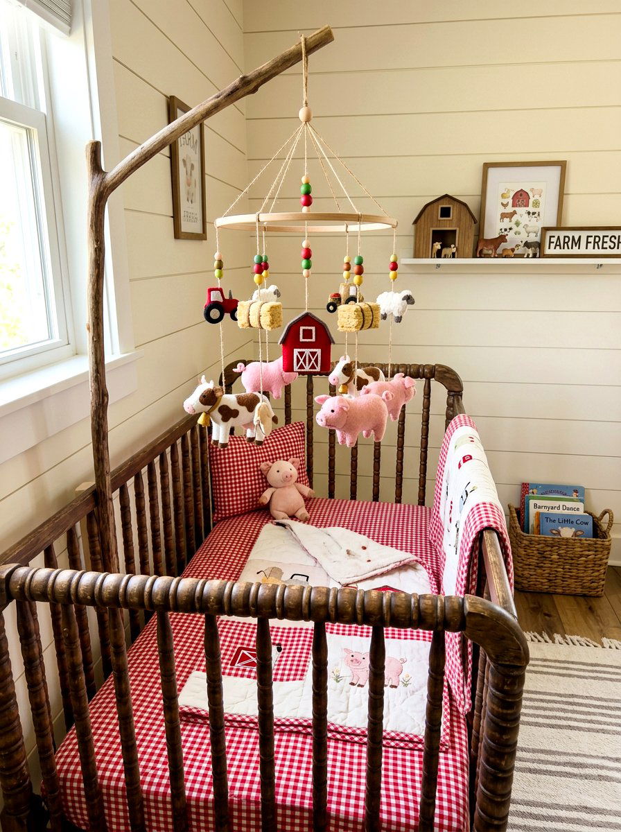 Farm Animal Mobile - 30 mobile decor nursery ideas