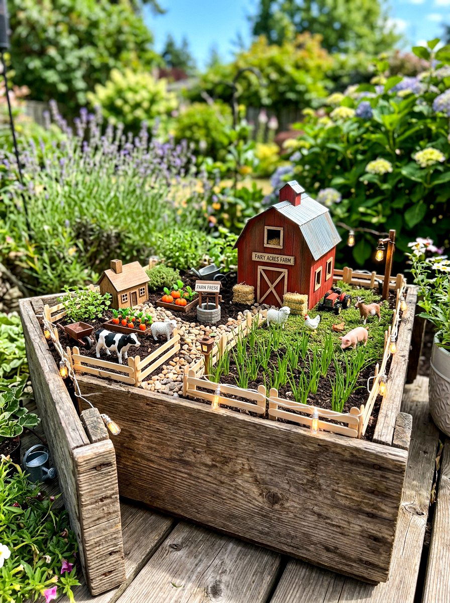 Farm Fairy Garden - 30 miniature fairy garden ideas