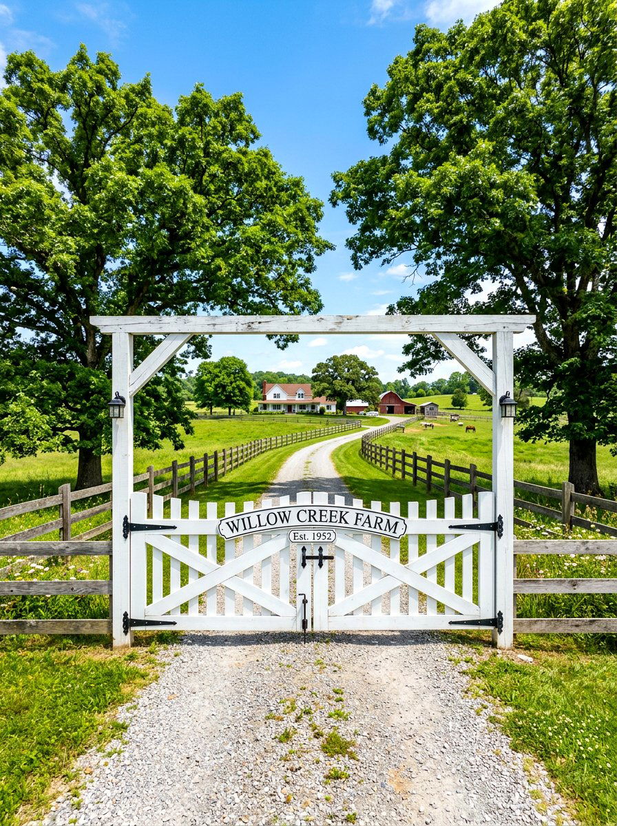 Farm driveway gate - 30 driveway entrance ideas