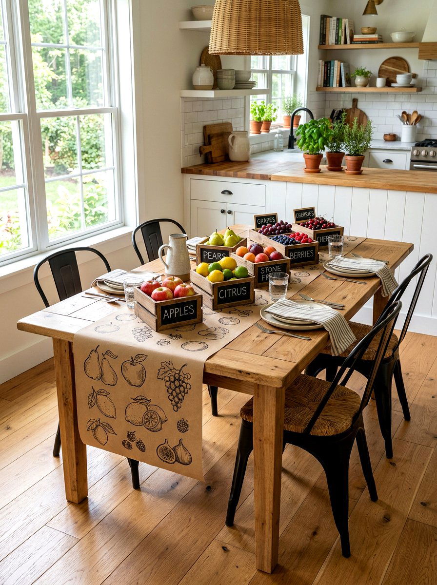Farmers Market Chalkboard Sign Table - 30 fruit market tablescape ideas
