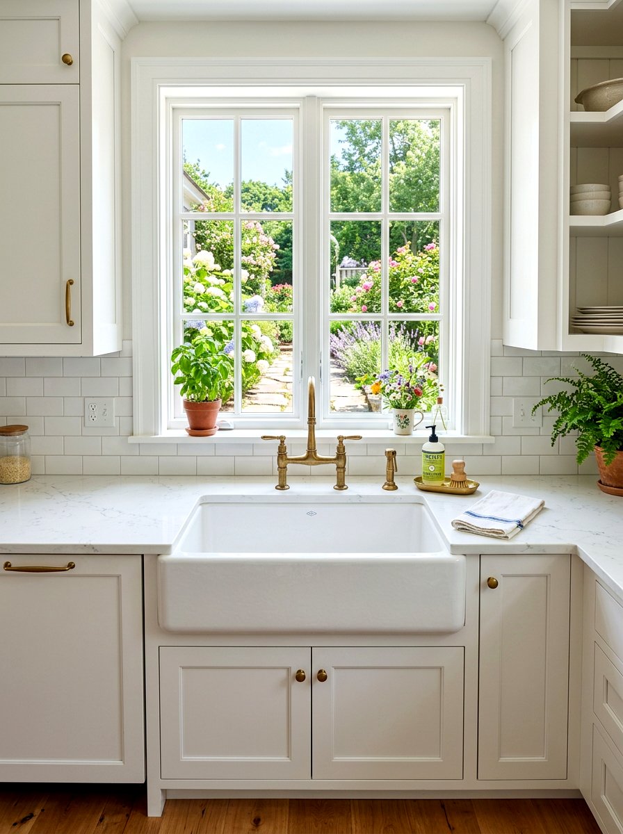 Farmhouse Apron Front Sink - 30 tomato girl summer kitchen ideas
