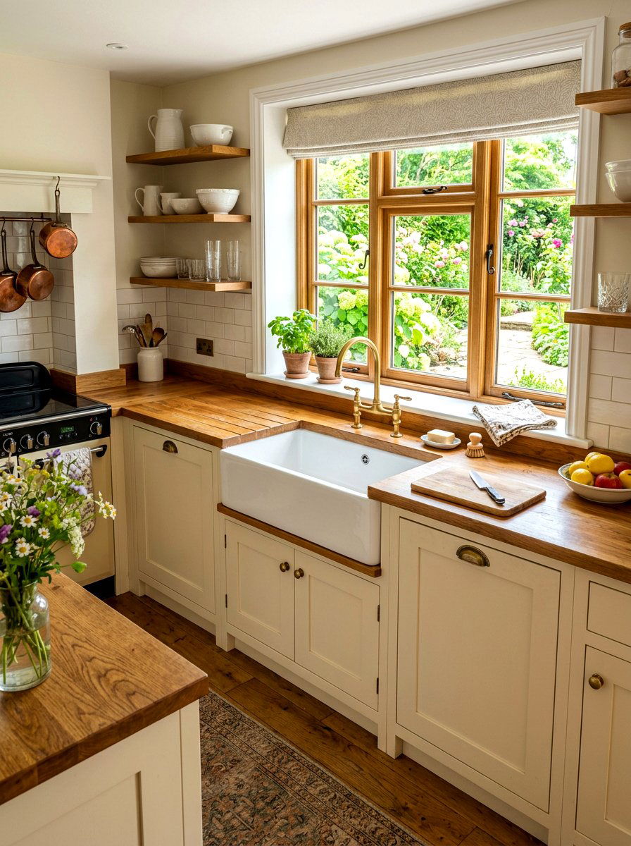 Farmhouse Apron Sink Kitchen - 30 French cottage decor ideas