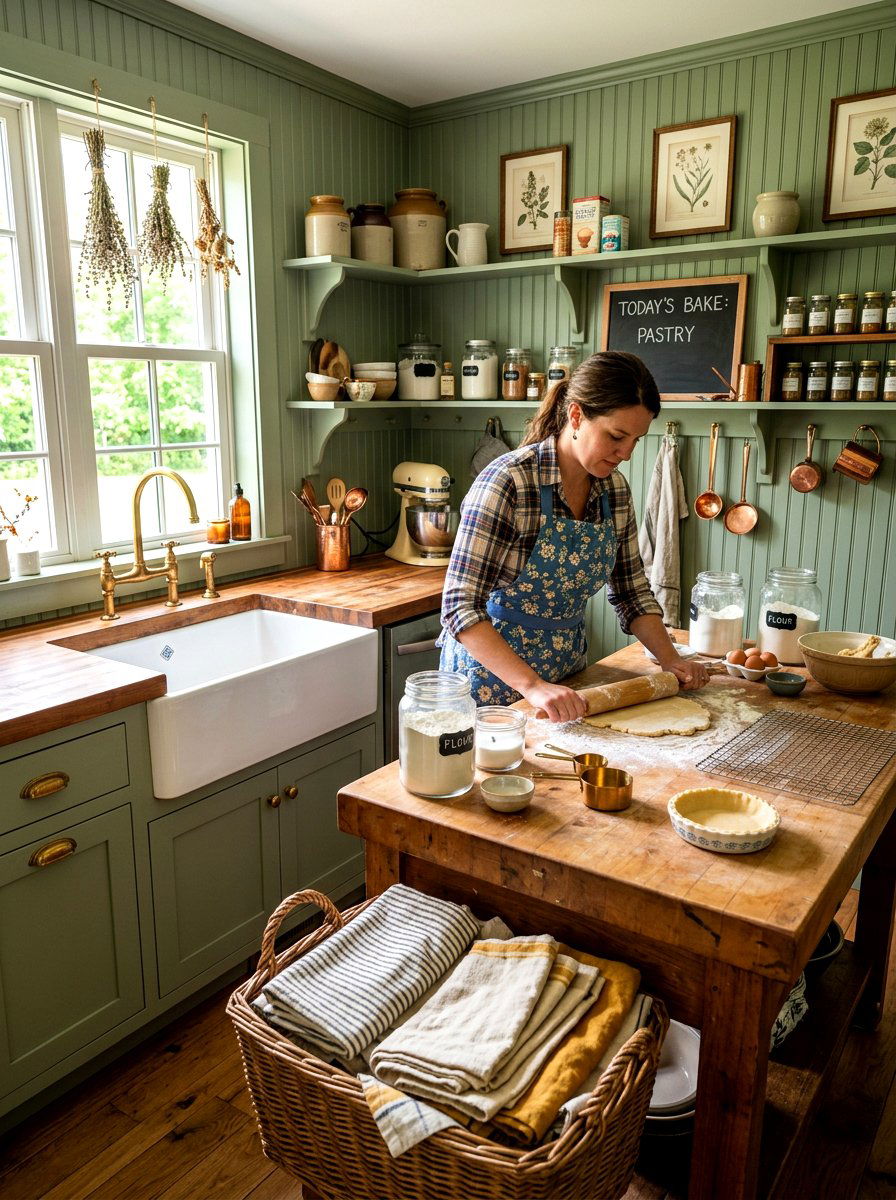 Farmhouse Baking Nook Decor - 30 pastry corner kitchen ideas