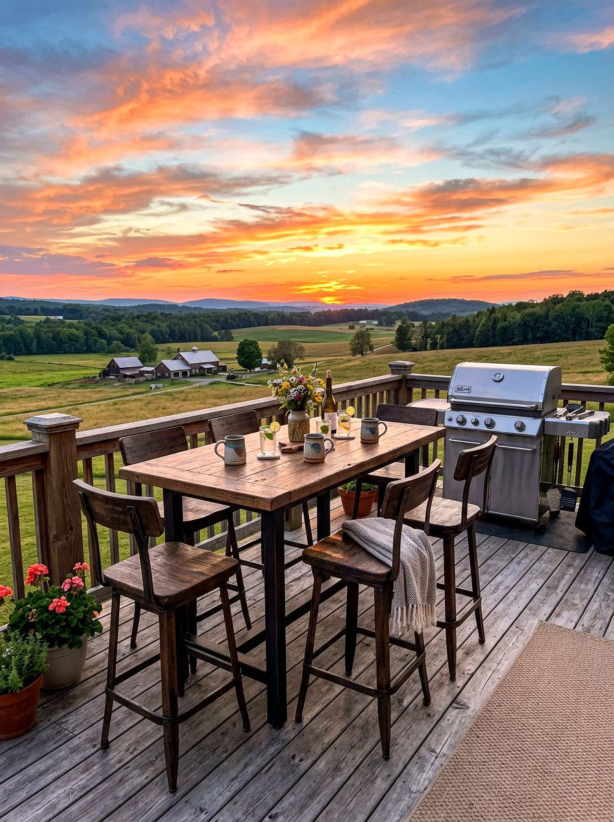 Farmhouse Bar Height Table - 30 farmhouse outdoor table ideas