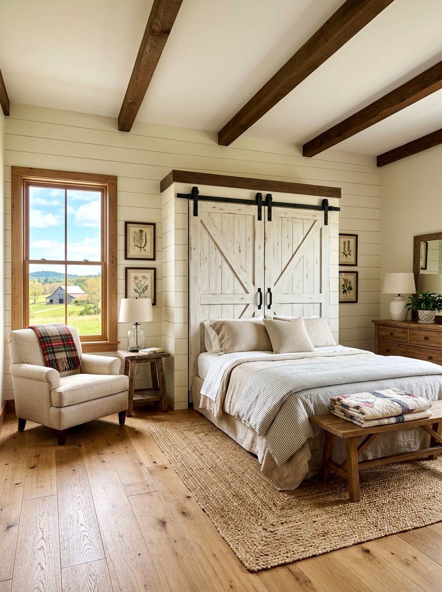 Farmhouse Barn Door Murphy Bed - 30 fold out bed room ideas
