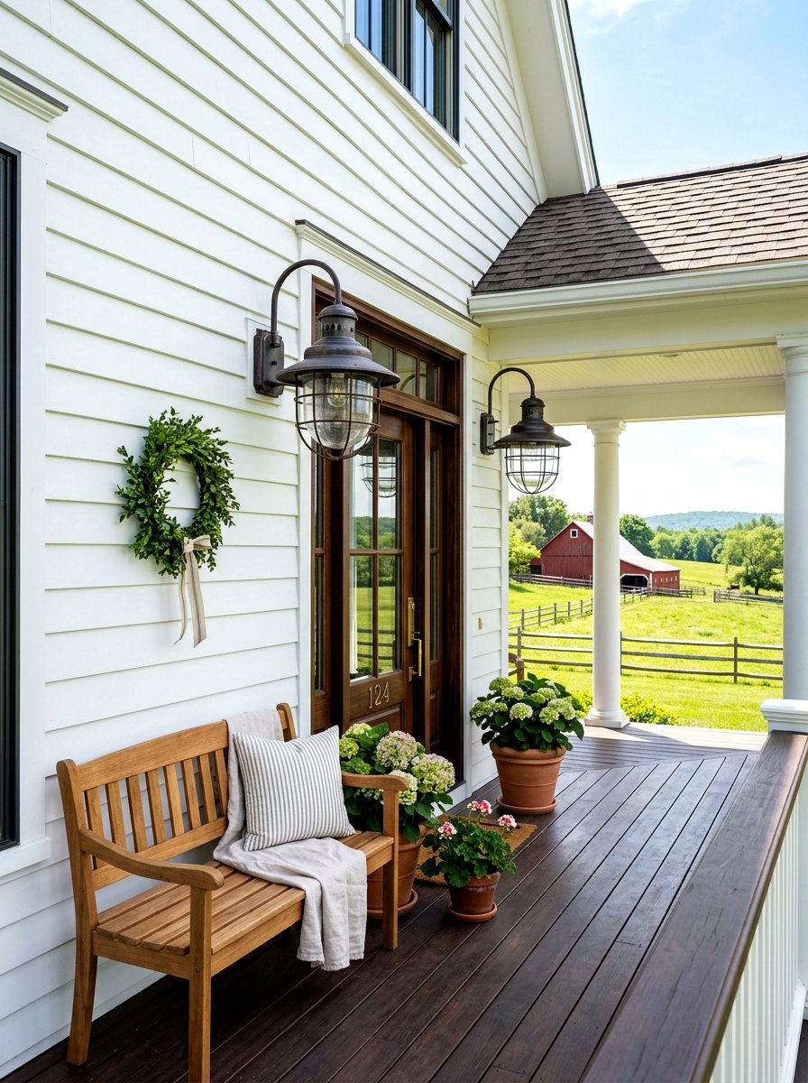 Farmhouse Barn Light - 30 porch lighting ideas