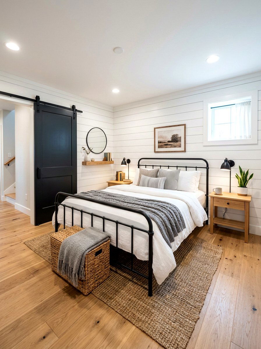 Farmhouse Basement Guest Room - 30 basement guest suite ideas