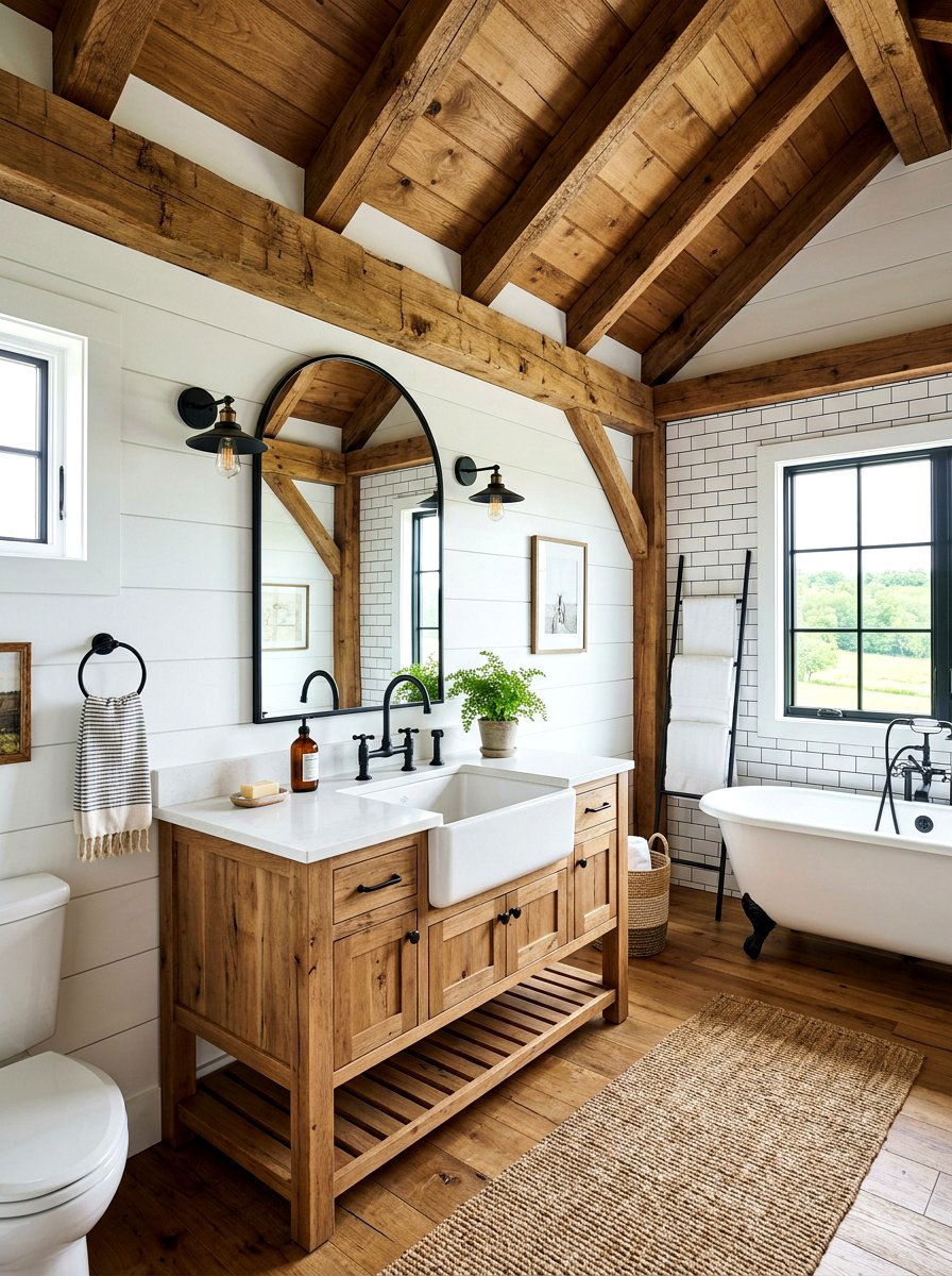 Farmhouse Bathroom - 30 neutral bathroom ideas