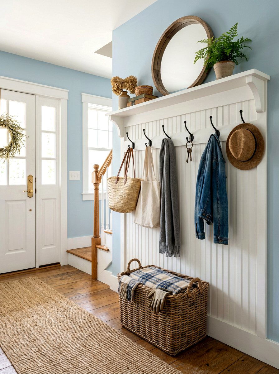 Farmhouse Beadboard Rack - 30 coat rack ideas
