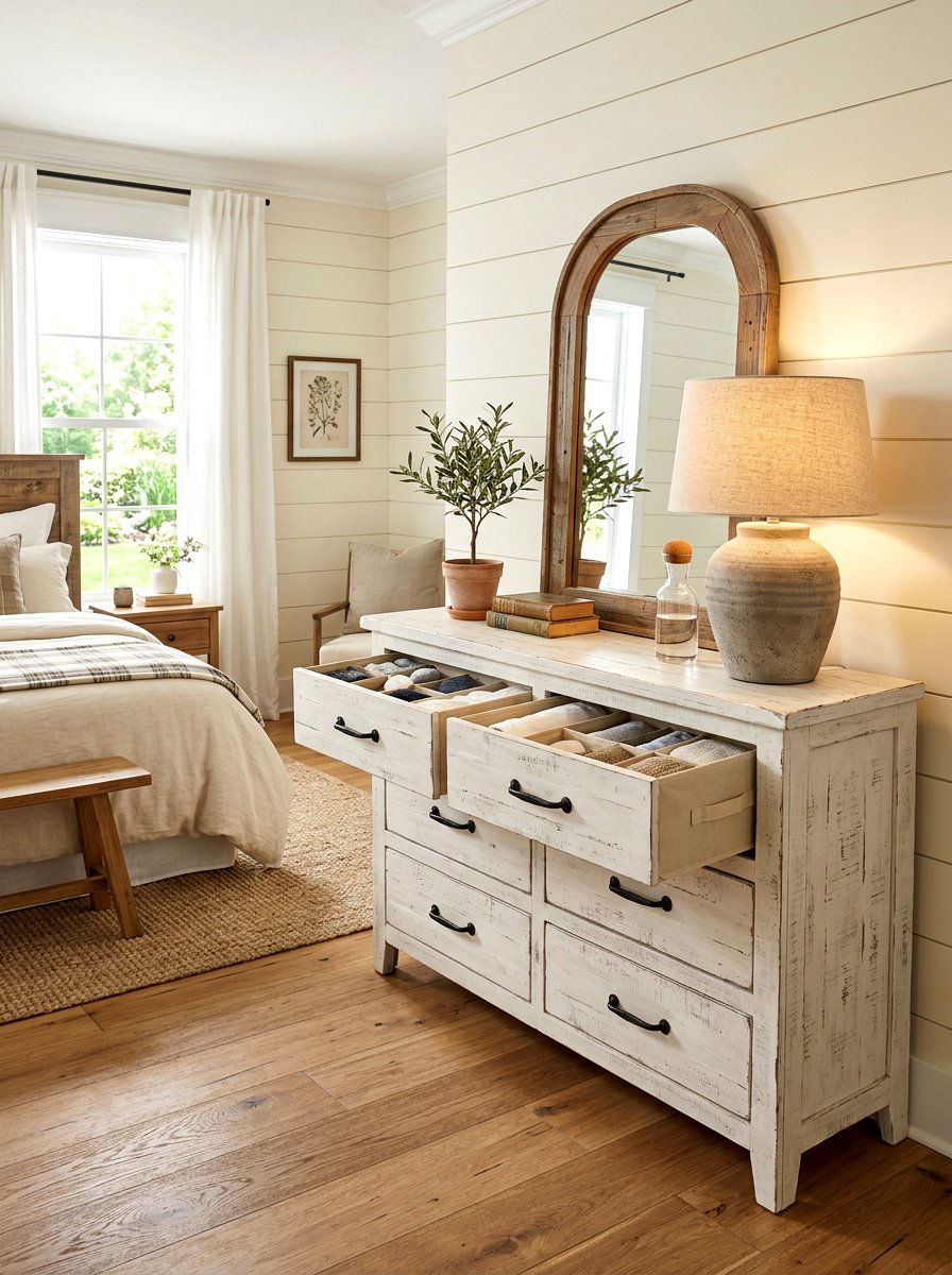 Farmhouse Bedroom Dresser - 30 organizing bedroom dresser ideas