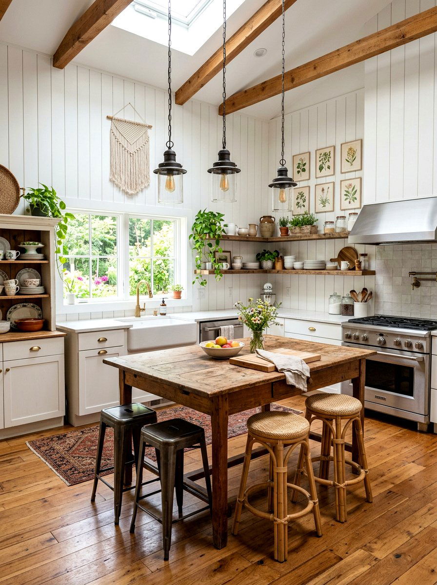 Farmhouse Boho Kitchen - 30 boho kitchen ideas