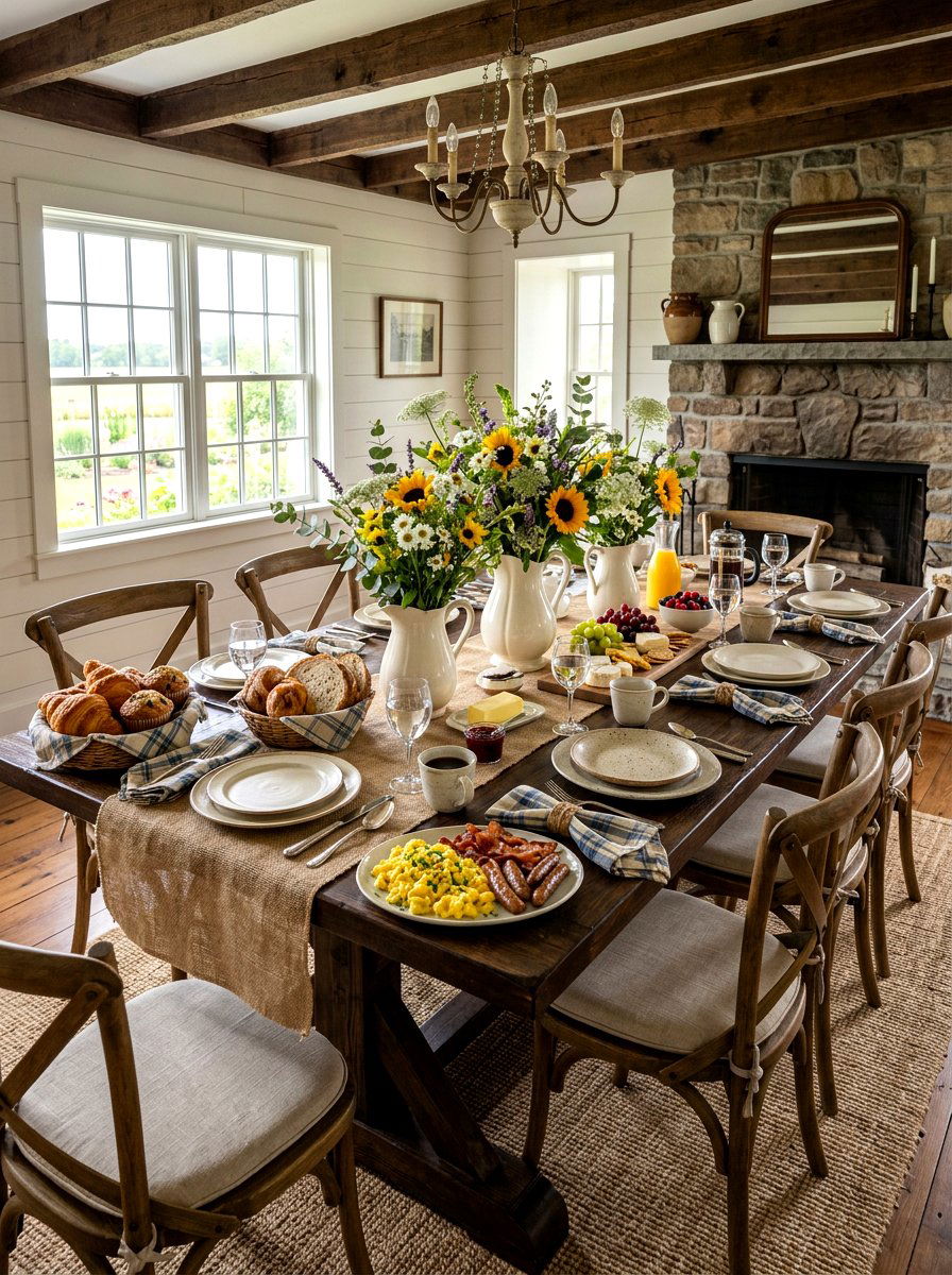 Farmhouse Brunch Table - 30 spring brunch table ideas
