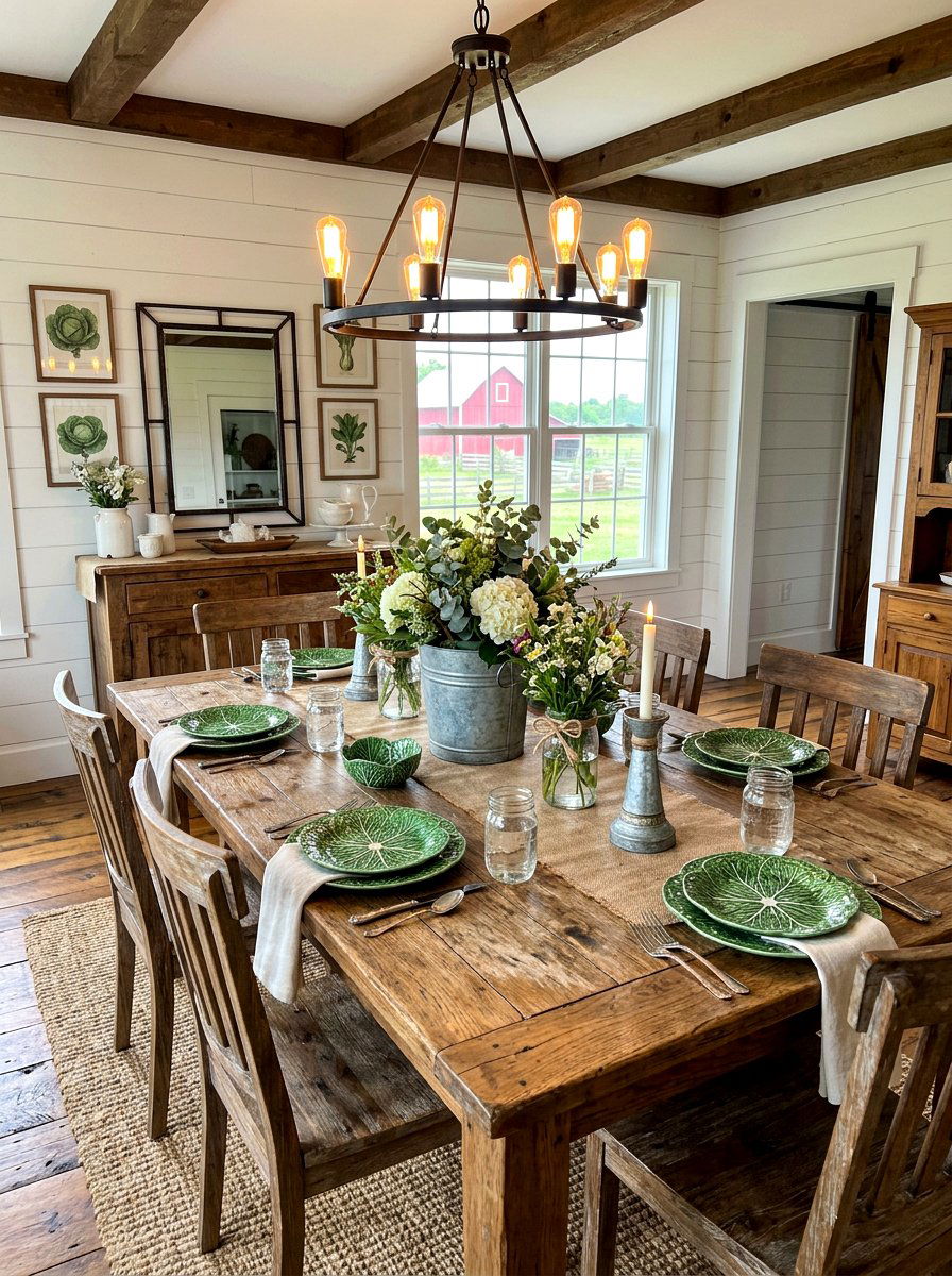 Farmhouse Cabbage Leaf Decor - 30 cabbageware dining ideas