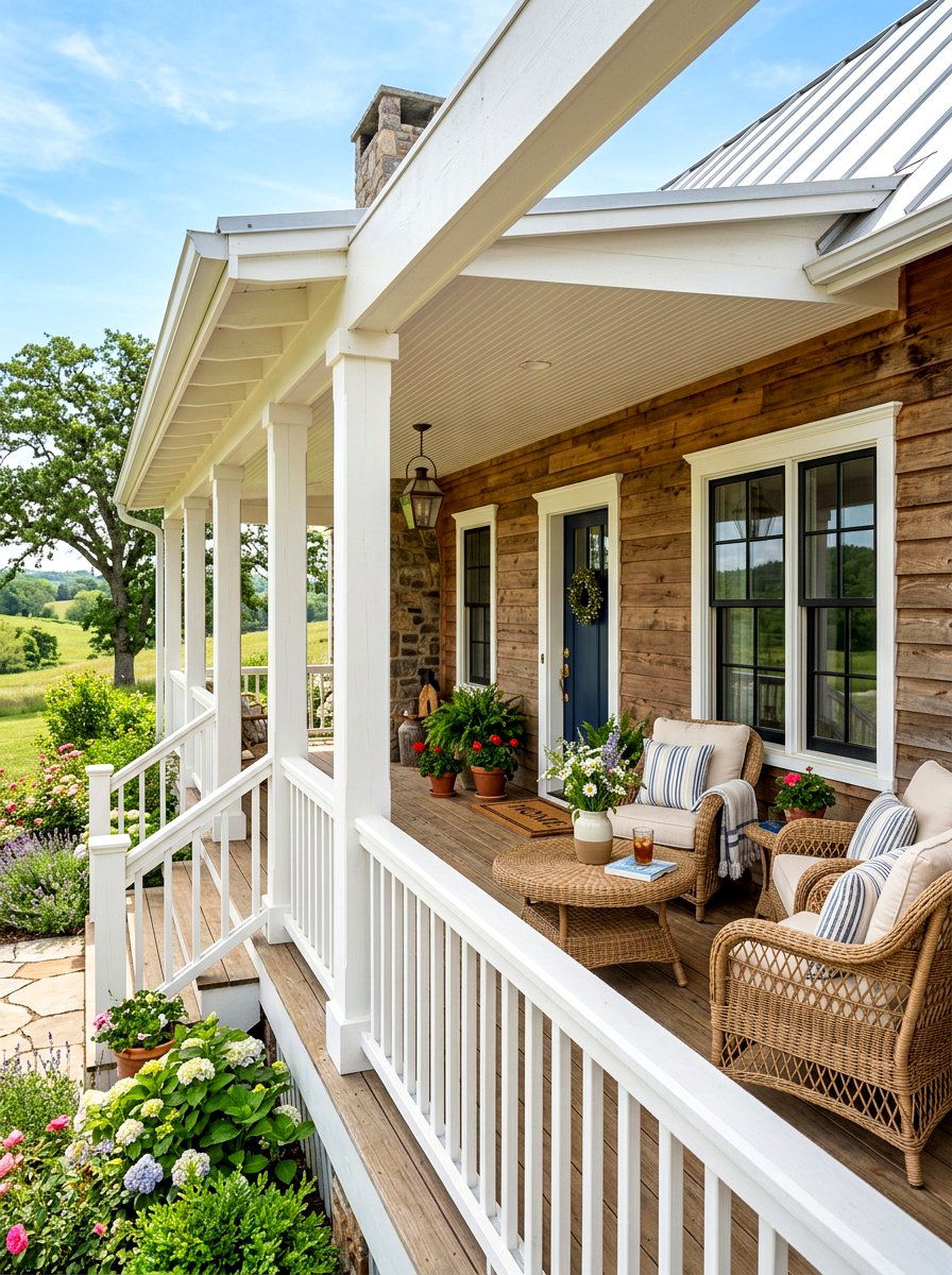 Farmhouse Cabin Porch Style - 30 cabin front porch ideas