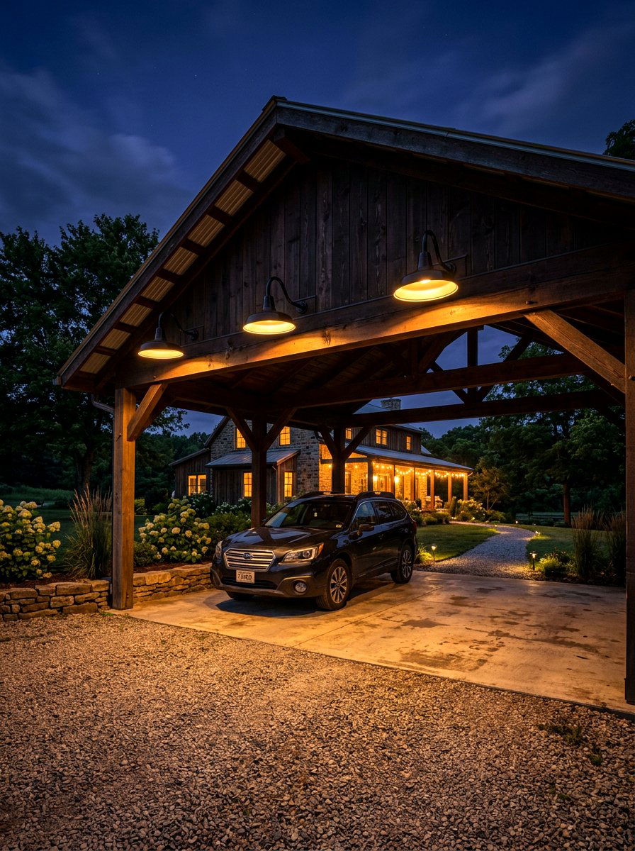 Farmhouse Carport Outdoor Lighting - 30 farmhouse carport ideas