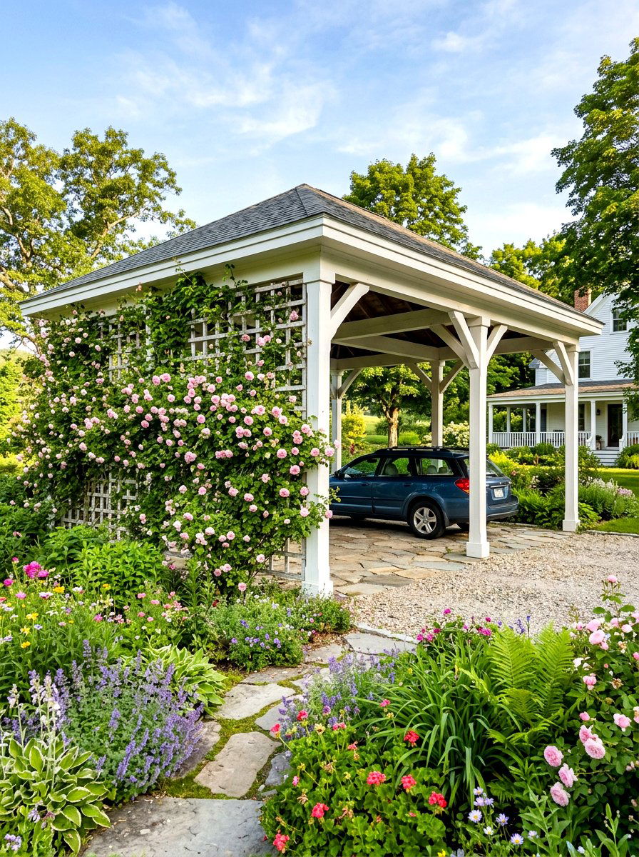 Farmhouse Carport Trellis - 30 farmhouse carport ideas
