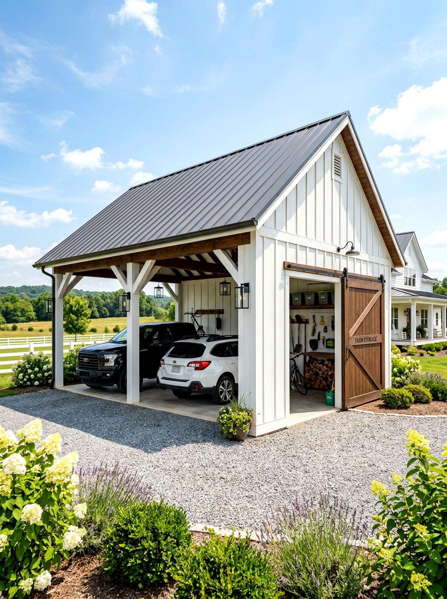 Farmhouse Carport With Storage - 30 farmhouse carport ideas