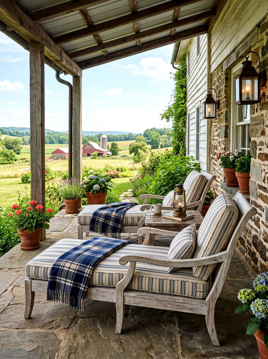 Farmhouse Chaise Pair - 30 chaise pair patio ideas