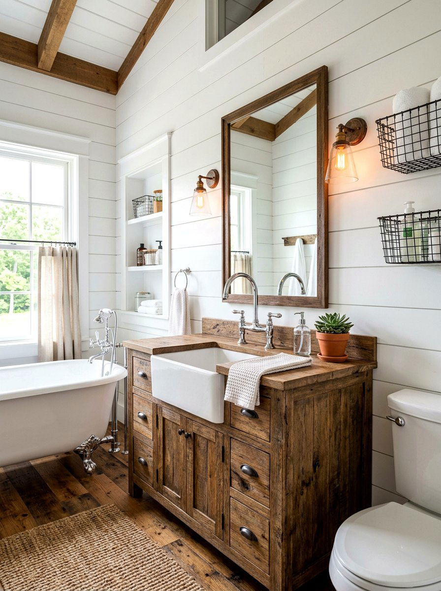 Farmhouse Chrome Bathroom - 30 chrome bathroom ideas