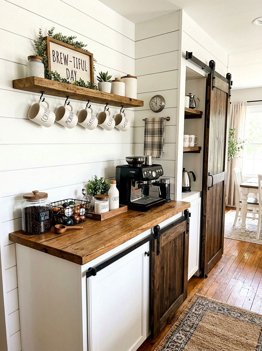 Farmhouse Coffee Nook Decor - 30 espresso nook kitchen ideas