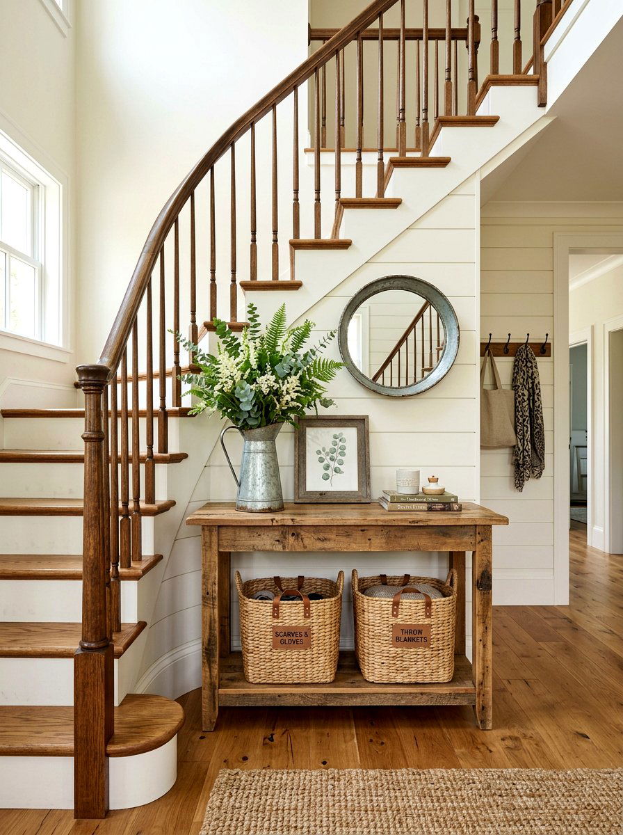 Farmhouse Console Behind Stairs - 30 console behind stairs ideas