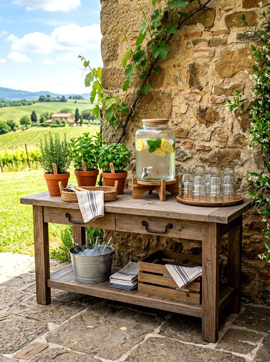 Farmhouse Console For Patio - 30 farmhouse outdoor table ideas