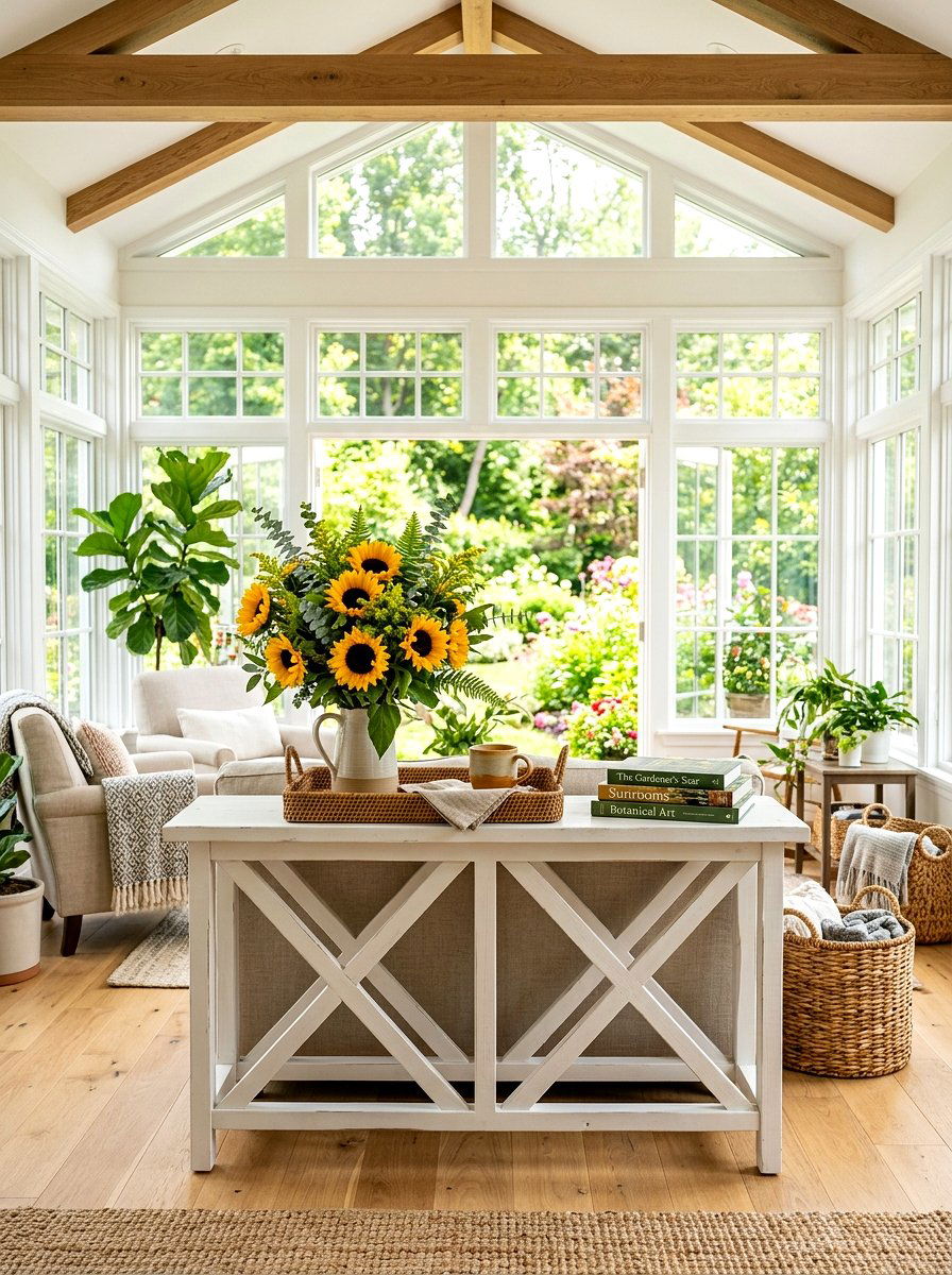 Farmhouse Console Table - 30 narrow console table ideas