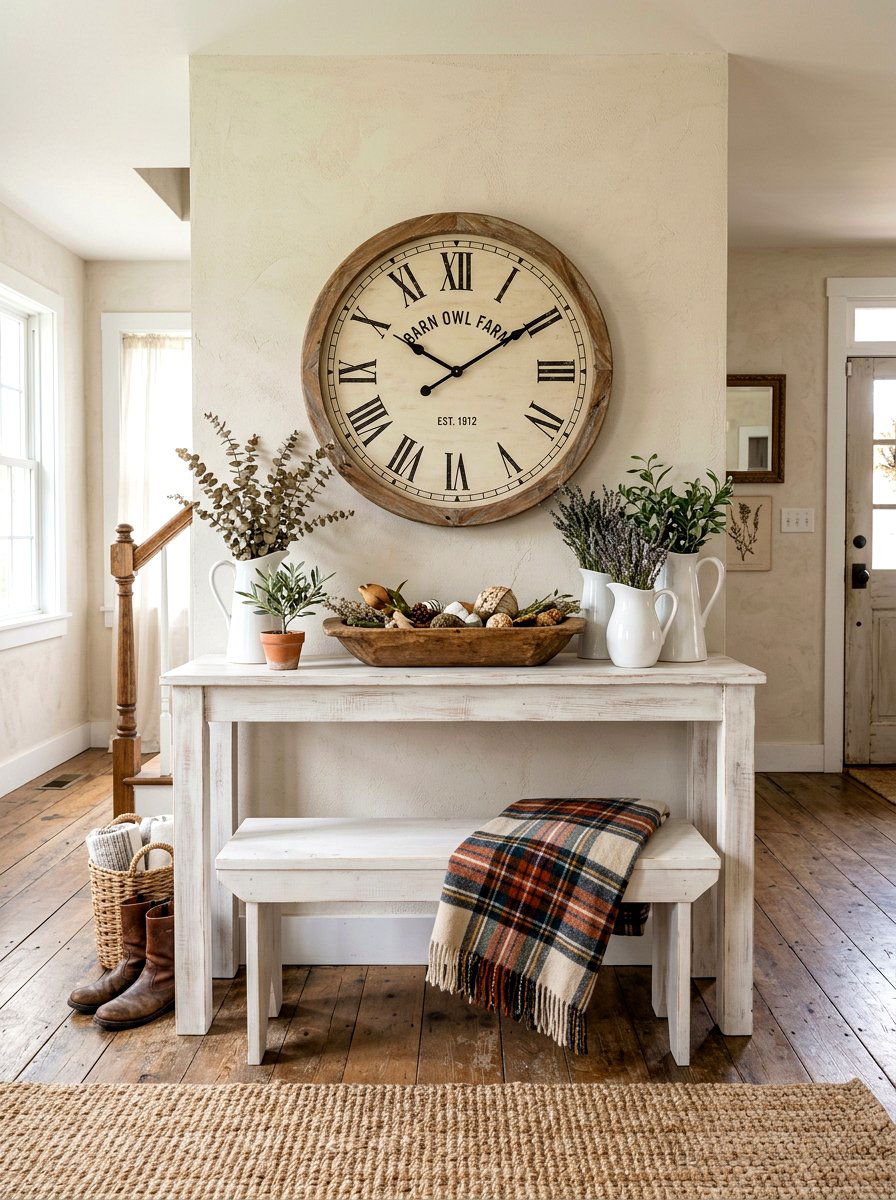 Farmhouse Console Table - 30 console styling ideas