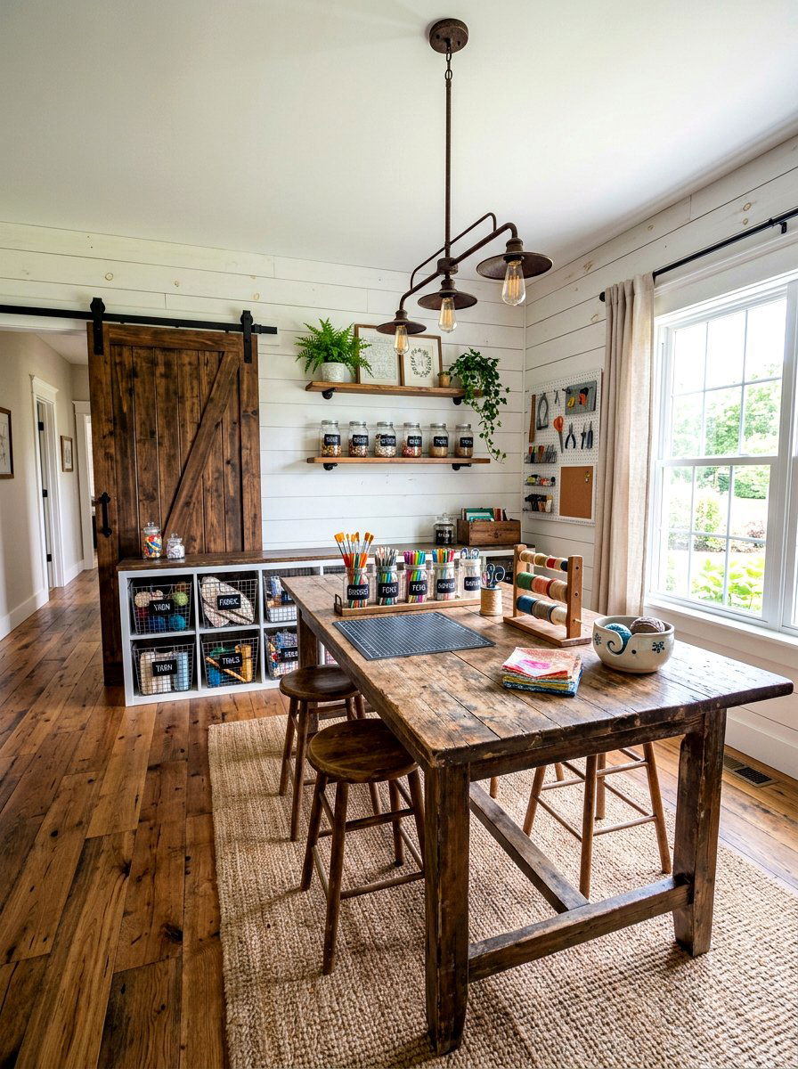 Farmhouse Craft Room - 30 knitting room ideas