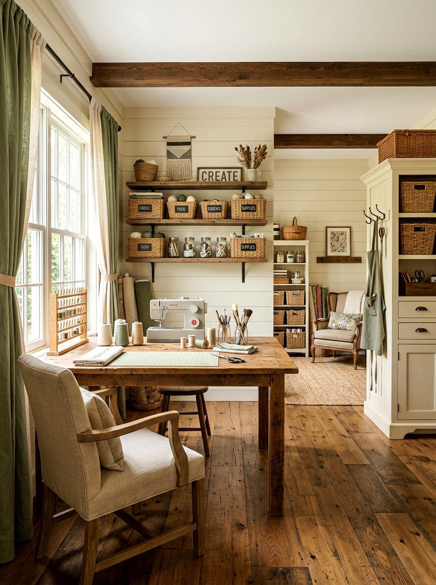 Farmhouse Craft Room - 30 craft room ideas