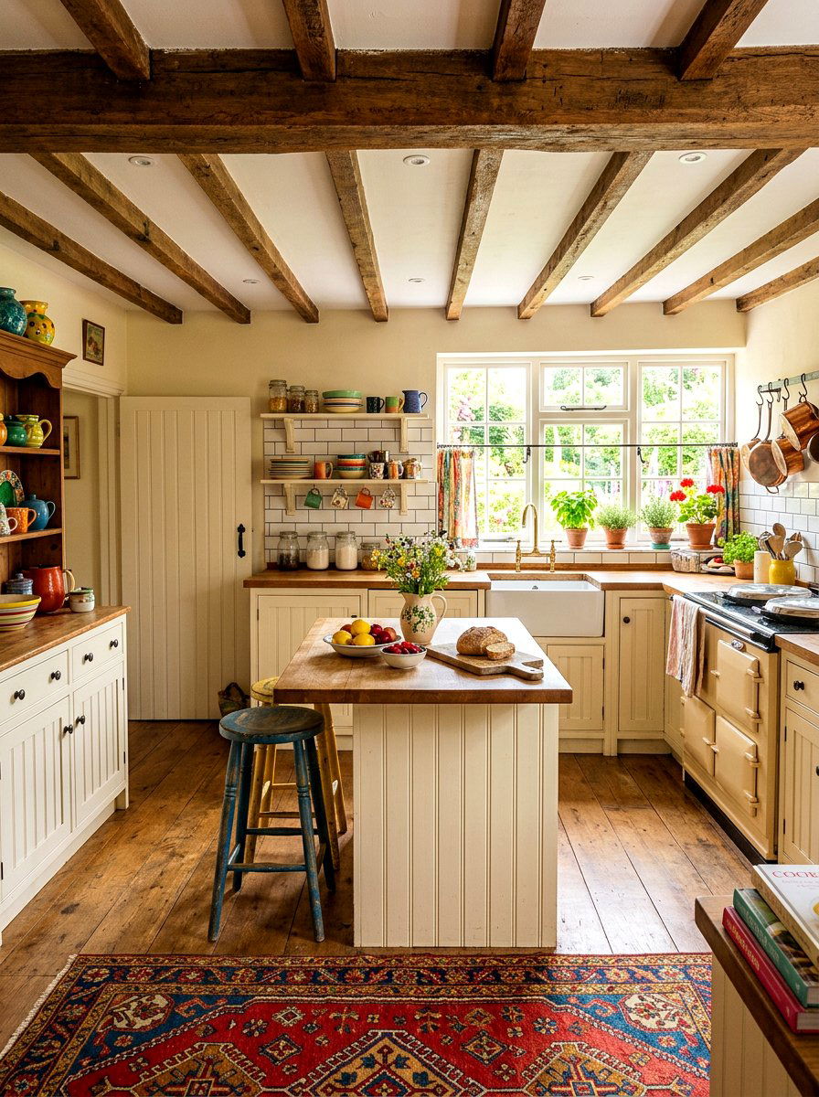 Farmhouse Cream Kitchen - 30 cream kitchen cabinet ideas