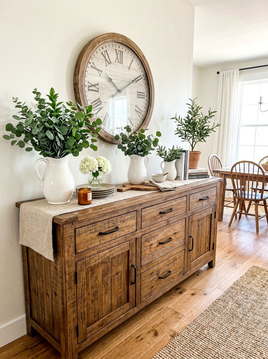 Farmhouse Dining Room Buffet - 30 buffet table decor ideas