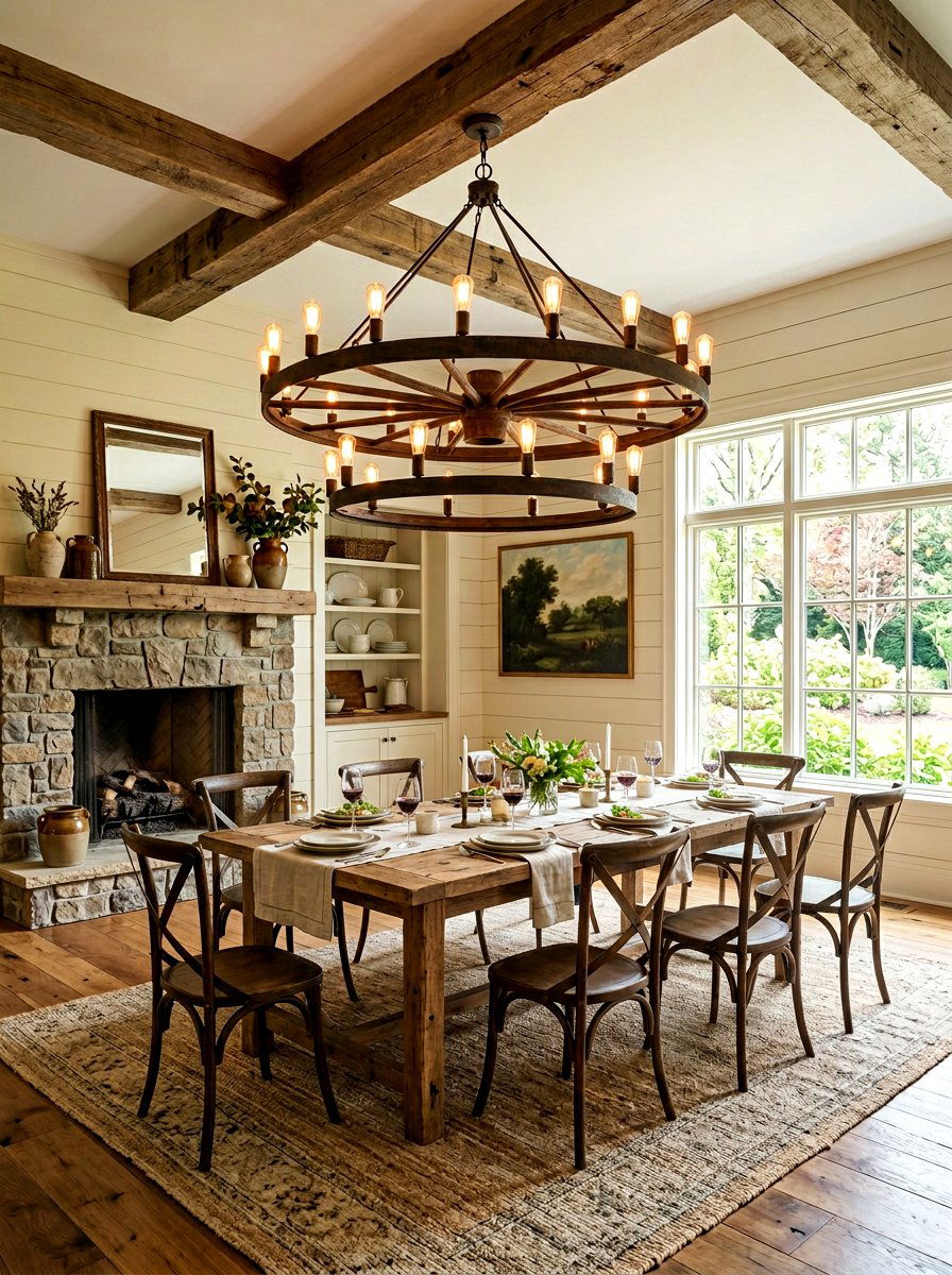 Farmhouse Dining Room Chandelier - 30 farmhouse dining room ideas
