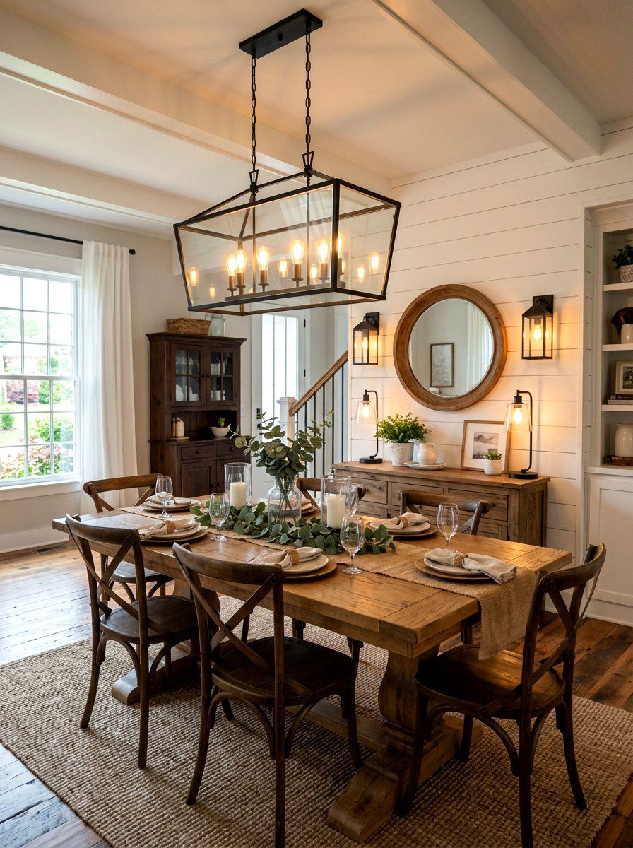 Farmhouse Dining Room Lighting - 30 farmhouse dining room ideas