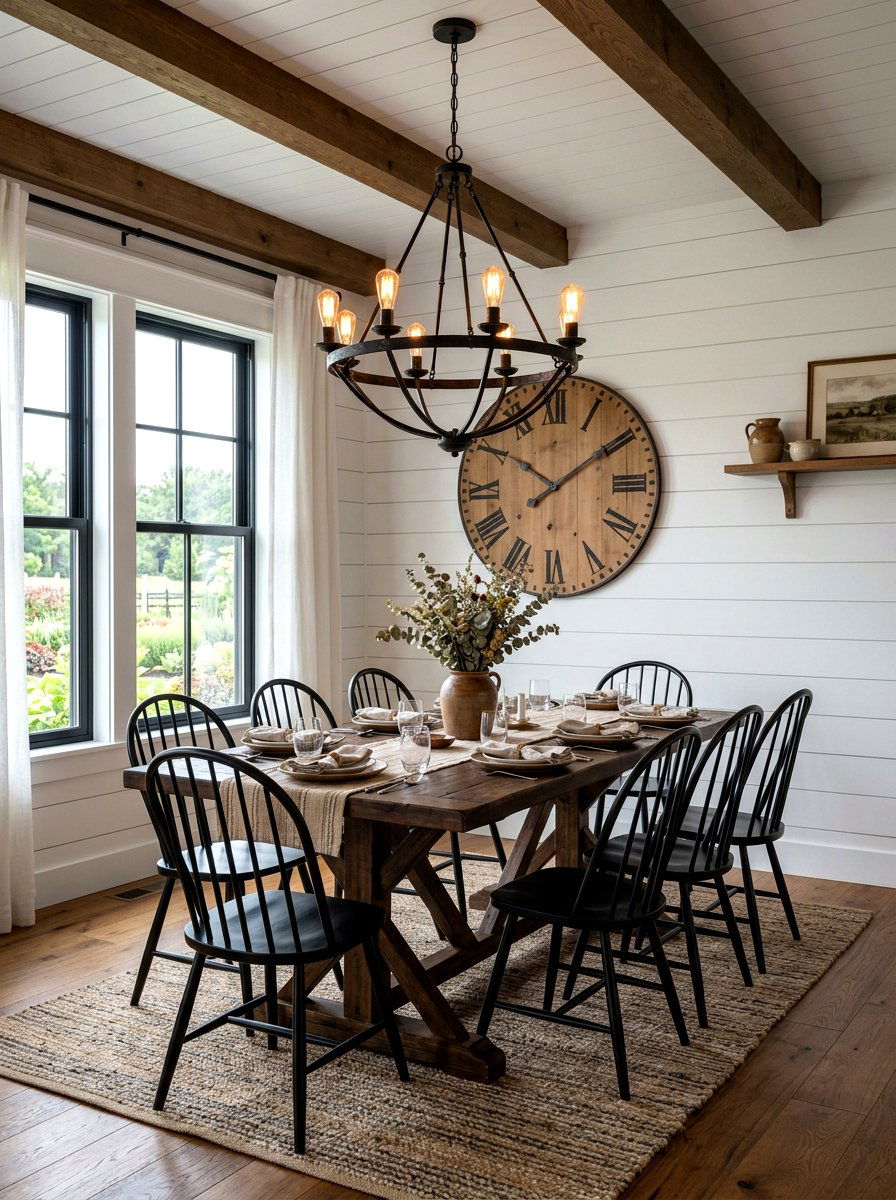 Farmhouse Dining Room With Shiplap - 30 farmhouse dining room ideas