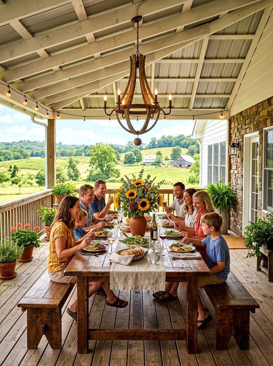 Farmhouse Dining Table - 30 porch furniture ideas