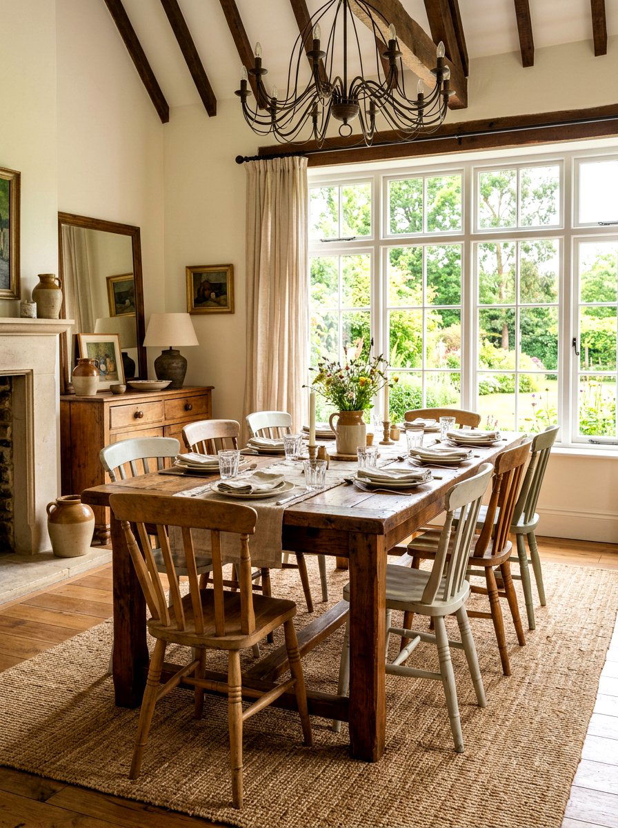 Farmhouse Dining Table - 30 thrifted home decor ideas