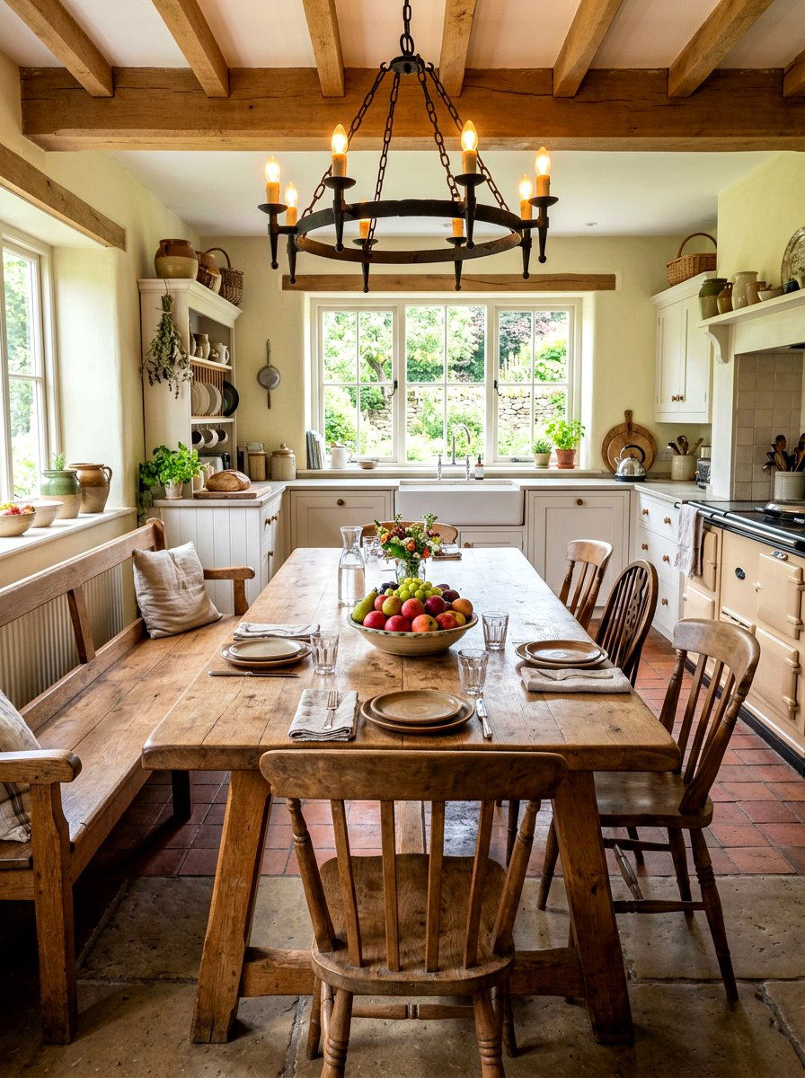Farmhouse Dining Table - 30 vintage farmhouse kitchen ideas