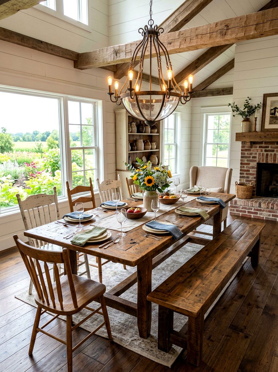 Farmhouse Dining Table Seating - 30 sunroom seating ideas