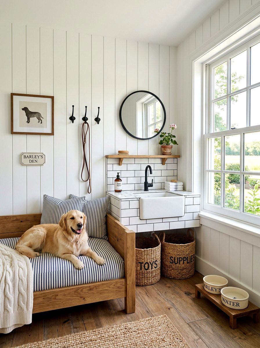 Farmhouse Dog Suite - 30 dog room ideas