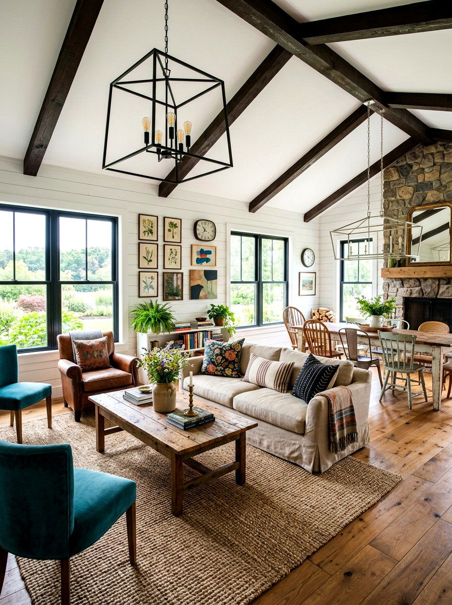 Farmhouse Eclectic Living Room - 30 eclectic living room ideas