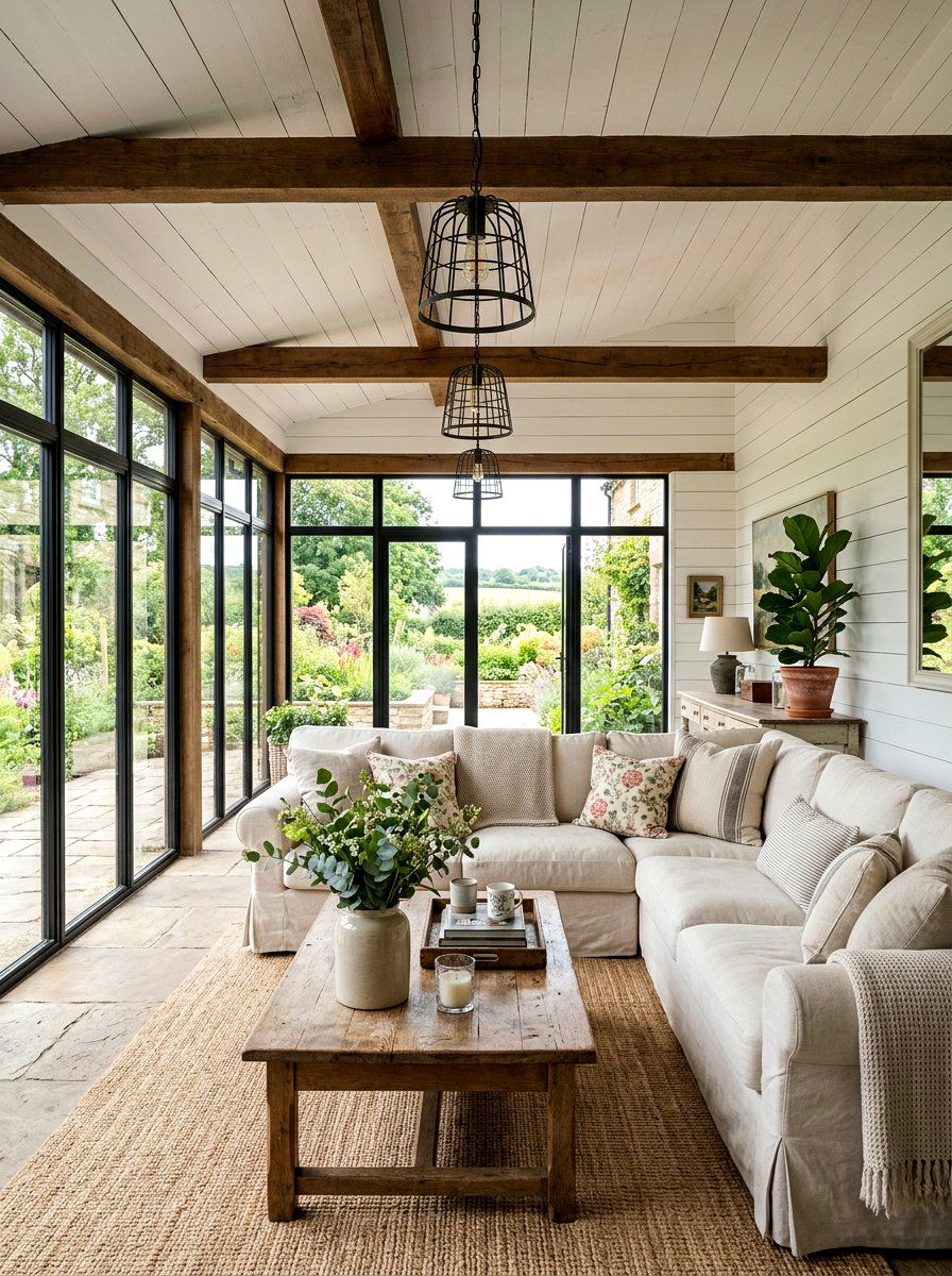 Farmhouse Enclosed Patio - 30 enclosed patio sunroom ideas