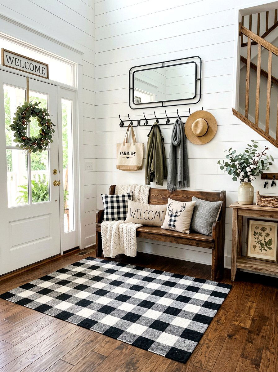 Farmhouse Entry Rug - 30 foyer rug ideas
