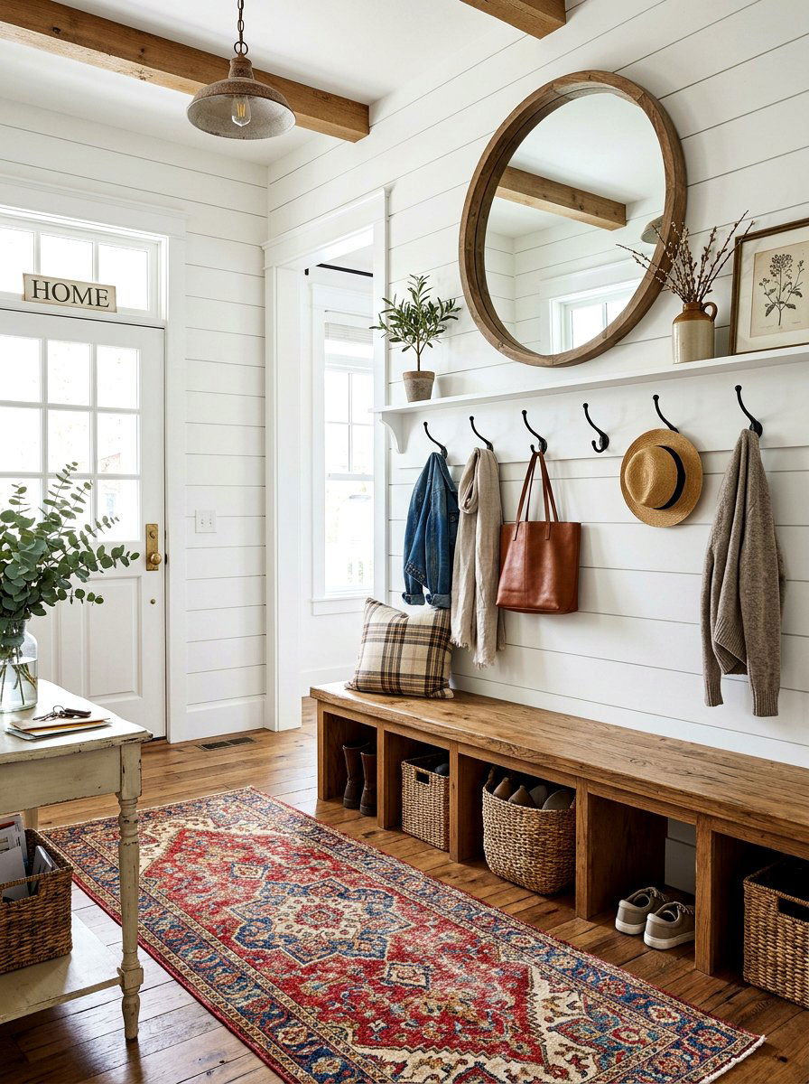 Farmhouse Entryway - 30 home and garden makeover ideas