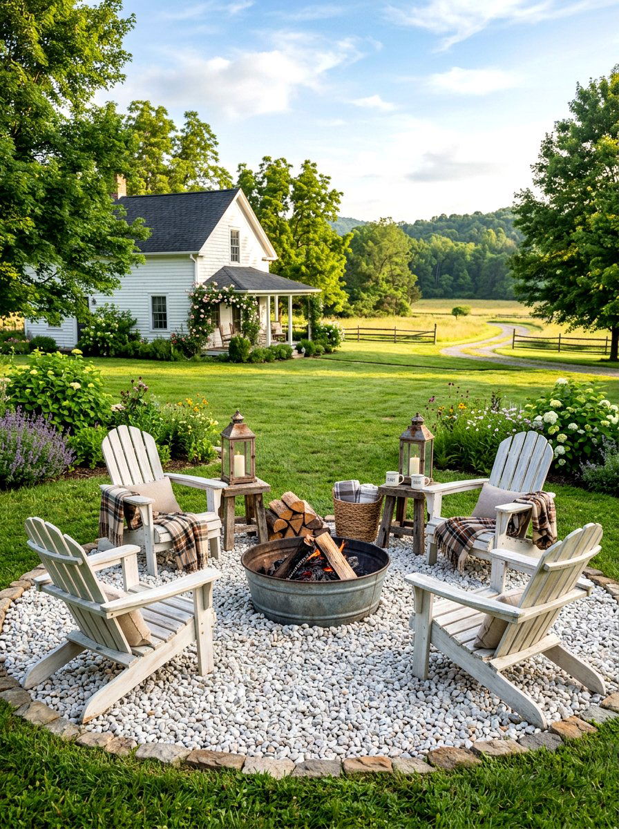 Farmhouse Fire Pit - 30 backyard fire pit ideas
